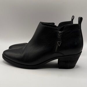 VIONIC Cecily Water Proof Black Leather Ankle Boots Size 9